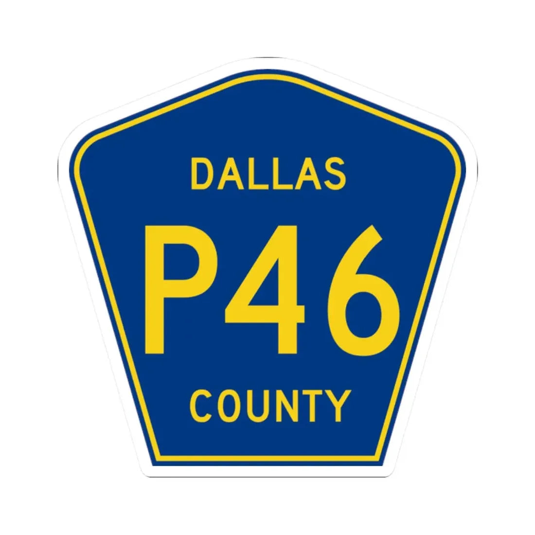Dallas County Route P46 IA (Iowa) (Road Sign) STICKER Vinyl Kiss-Cut Decal 2 Inch White - The Sticker Space
