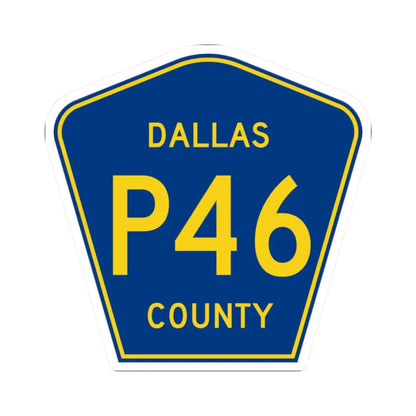 Dallas County Route P46 IA (Iowa) (Road Sign) STICKER Vinyl Kiss-Cut Decal 2 Inch White - The Sticker Space