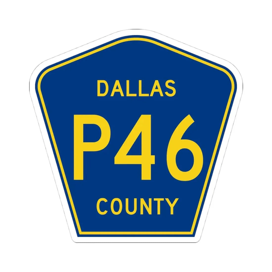 Dallas County Route P46 IA (Iowa) (Road Sign) STICKER Vinyl Kiss-Cut Decal 4 Inch White - The Sticker Space