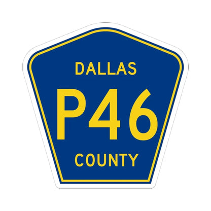 Dallas County Route P46 IA (Iowa) (Road Sign) STICKER Vinyl Kiss-Cut Decal 4 Inch White - The Sticker Space