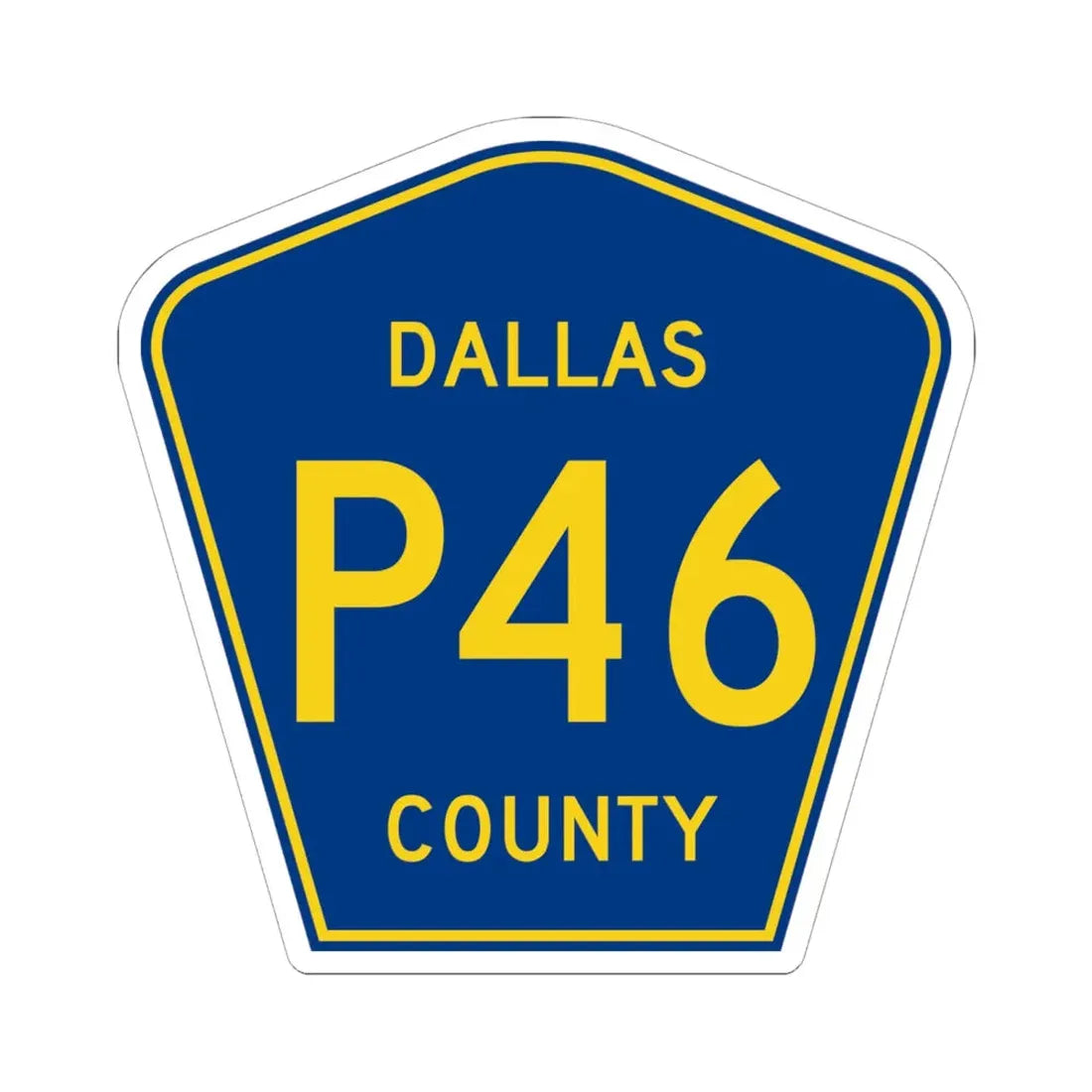 Dallas County Route P46 IA (Iowa) (Road Sign) STICKER Vinyl Kiss-Cut Decal 6 Inch White - The Sticker Space