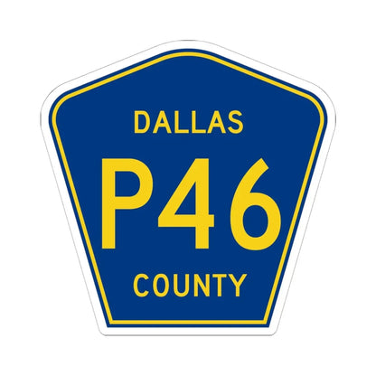 Dallas County Route P46 IA (Iowa) (Road Sign) STICKER Vinyl Kiss-Cut Decal 6 Inch White - The Sticker Space