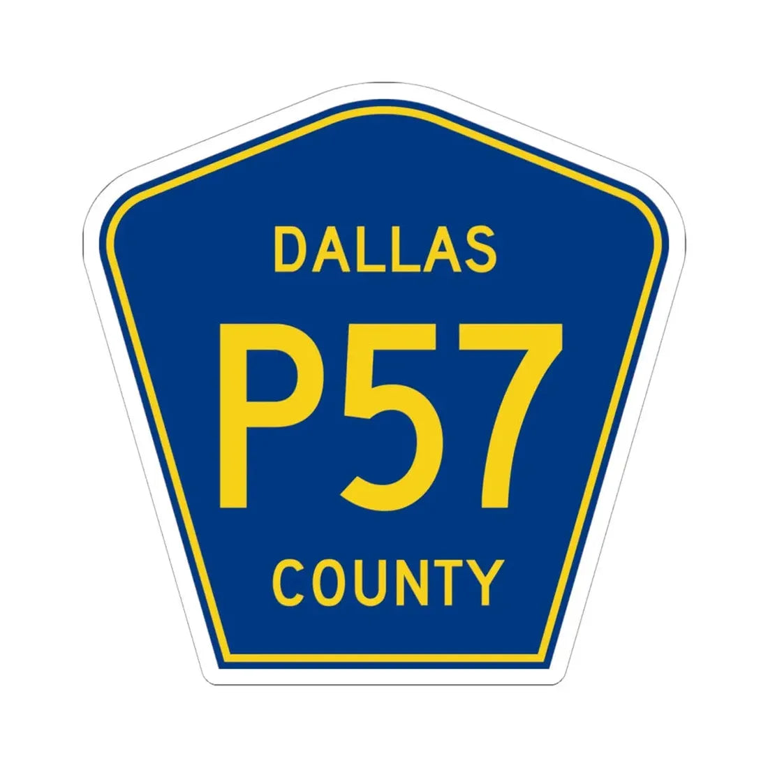 Dallas County Route P57 IA (Iowa) (Road Sign) STICKER Vinyl Kiss-Cut Decal 6 Inch White - The Sticker Space