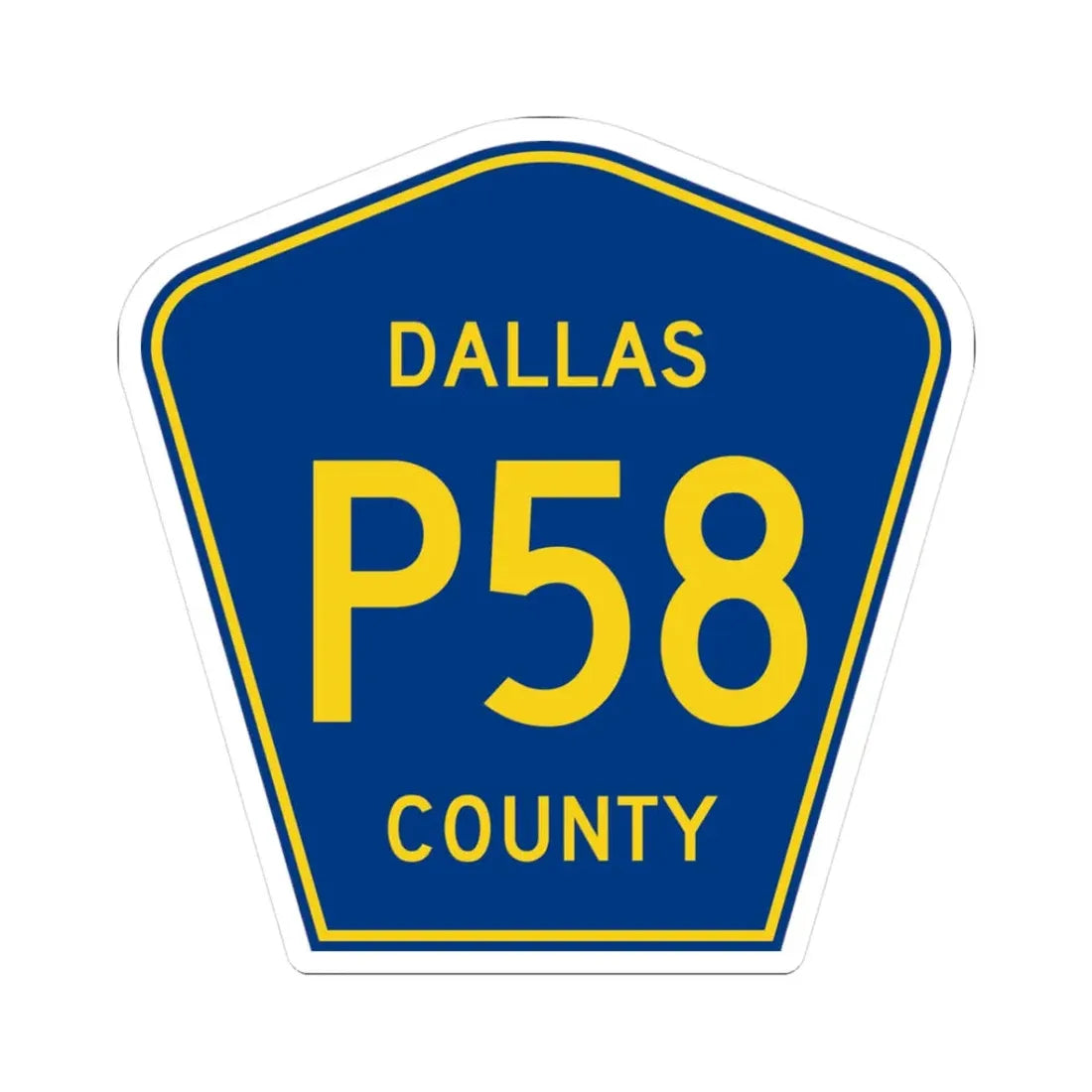 Dallas County Route P58 IA (Iowa) (Road Sign) STICKER Vinyl Kiss-Cut Decal 3 Inch White - The Sticker Space