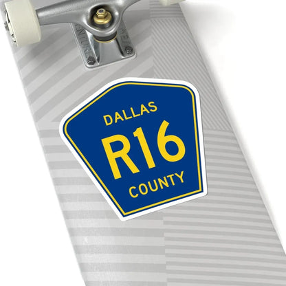 Dallas County Route R16 IA (Iowa) (Road Sign) STICKER Vinyl Kiss-Cut Decal - The Sticker Space