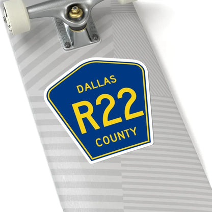 Dallas County Route R22 IA (Iowa) (Road Sign) STICKER Vinyl Kiss-Cut Decal - The Sticker Space