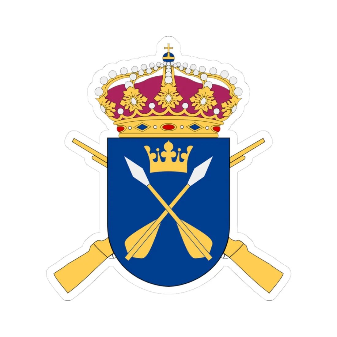 Dalregementet vapen (Sweden) (Coat of Arms) STICKER Vinyl Kiss-Cut Decal 3 Inch White - The Sticker Space