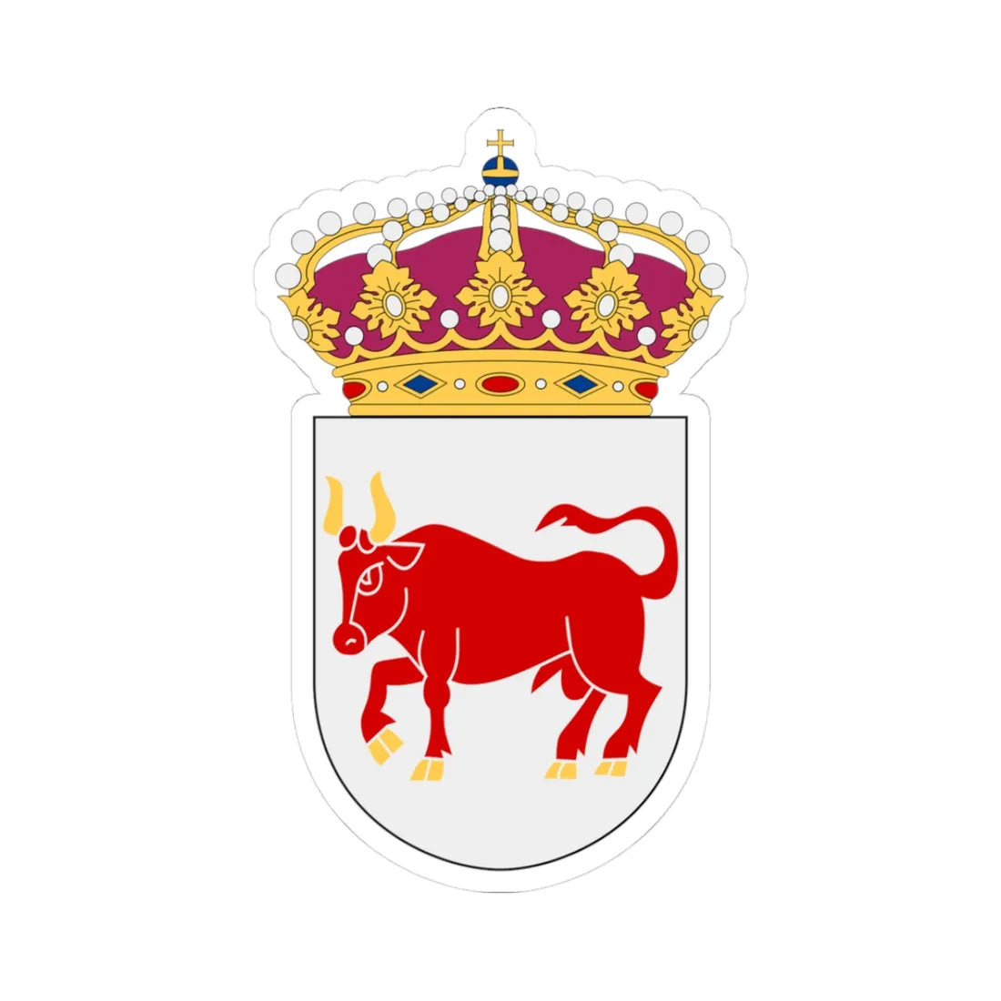 Dalsland vapen med kunglig krona (Sweden) (Coat of Arms) STICKER Vinyl Kiss-Cut Decal 3 Inch White - The Sticker Space