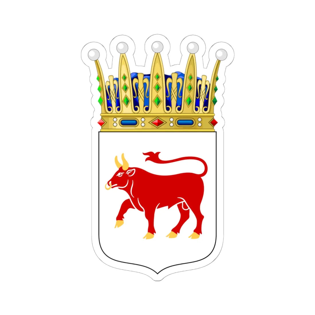 Dalslands vapen crowned (Sweden) (Coat of Arms) STICKER Vinyl Kiss-Cut Decal 6 Inch White - The Sticker Space