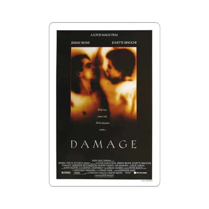 Damage 1992 Movie Poster - STICKER Vinyl Kiss-Cut Decal 3 Inch White - The Sticker Space