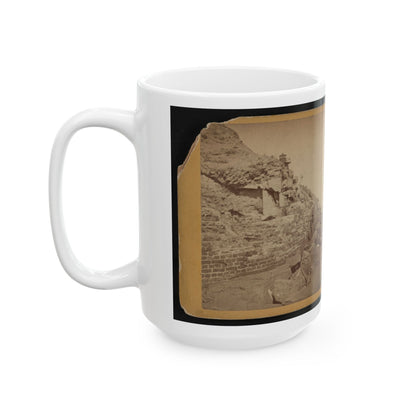 Damage To Exterior Wall Of Fort Sumter From Bombardment, Charleston, South Carolina (U.S. Civil War) White Coffee Mug