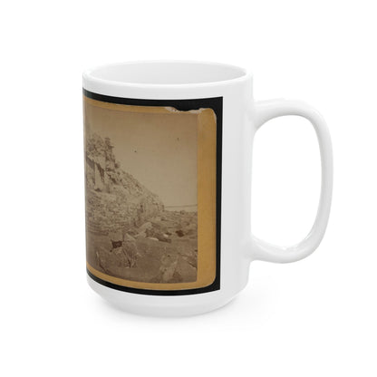 Damage To Exterior Wall Of Fort Sumter From Bombardment, Charleston, South Carolina (U.S. Civil War) White Coffee Mug