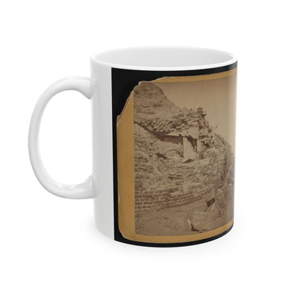 Damage To Exterior Wall Of Fort Sumter From Bombardment, Charleston, South Carolina (U.S. Civil War) White Coffee Mug