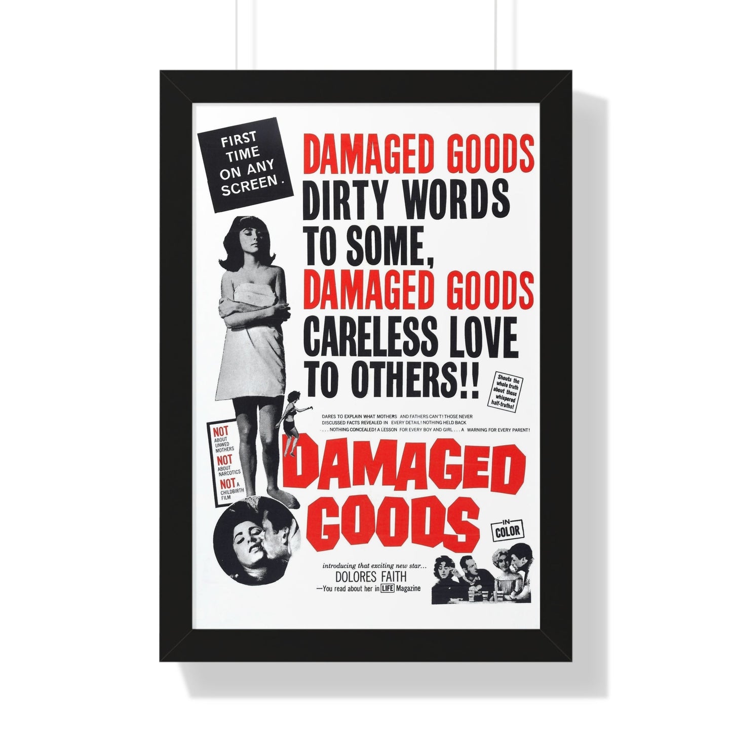 DAMAGED GOODS 1961 - Framed Movie Poster-16″ x 24″-The Sticker Space