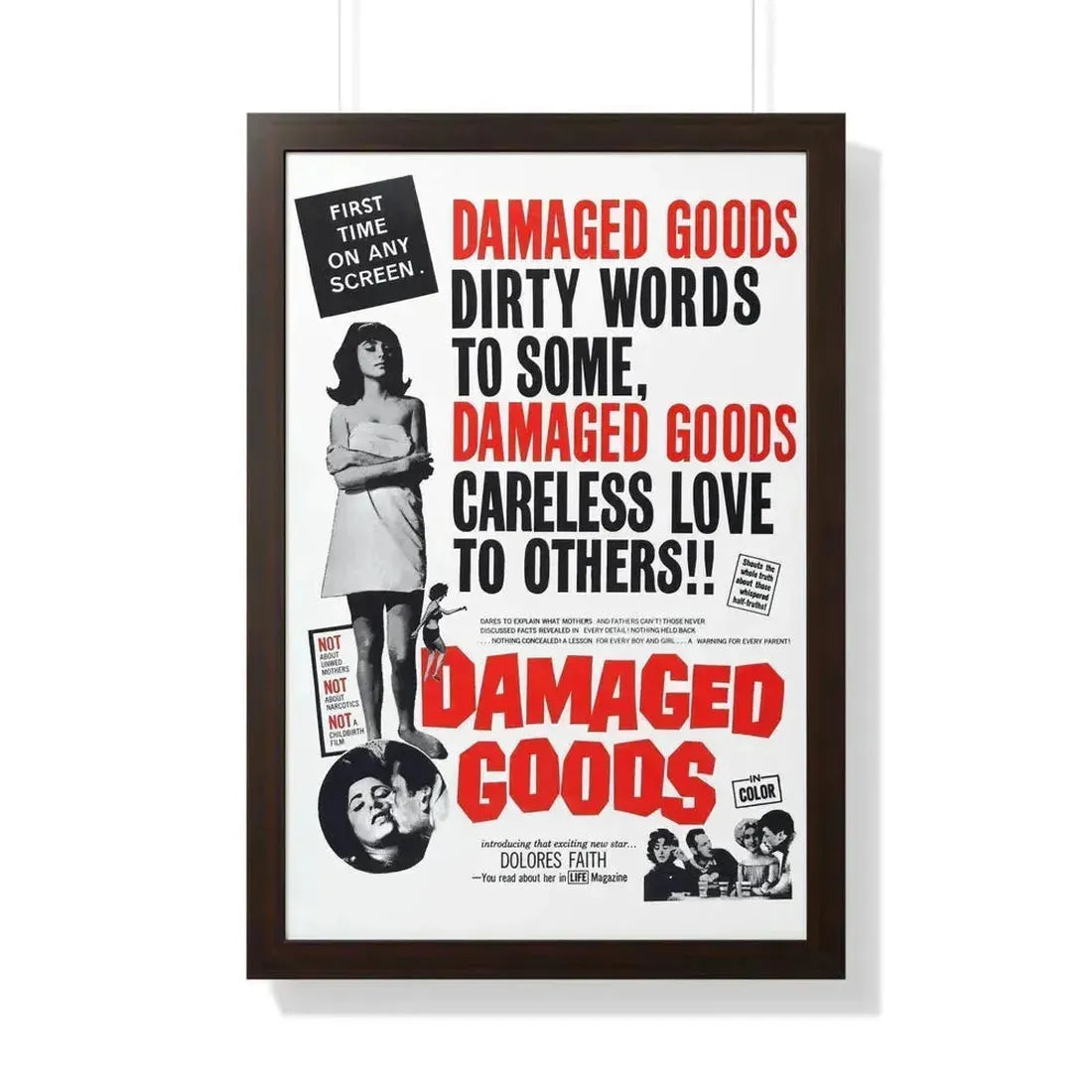 DAMAGED GOODS 1961 - Framed Movie Poster 20" x 30" Walnut - The Sticker Space