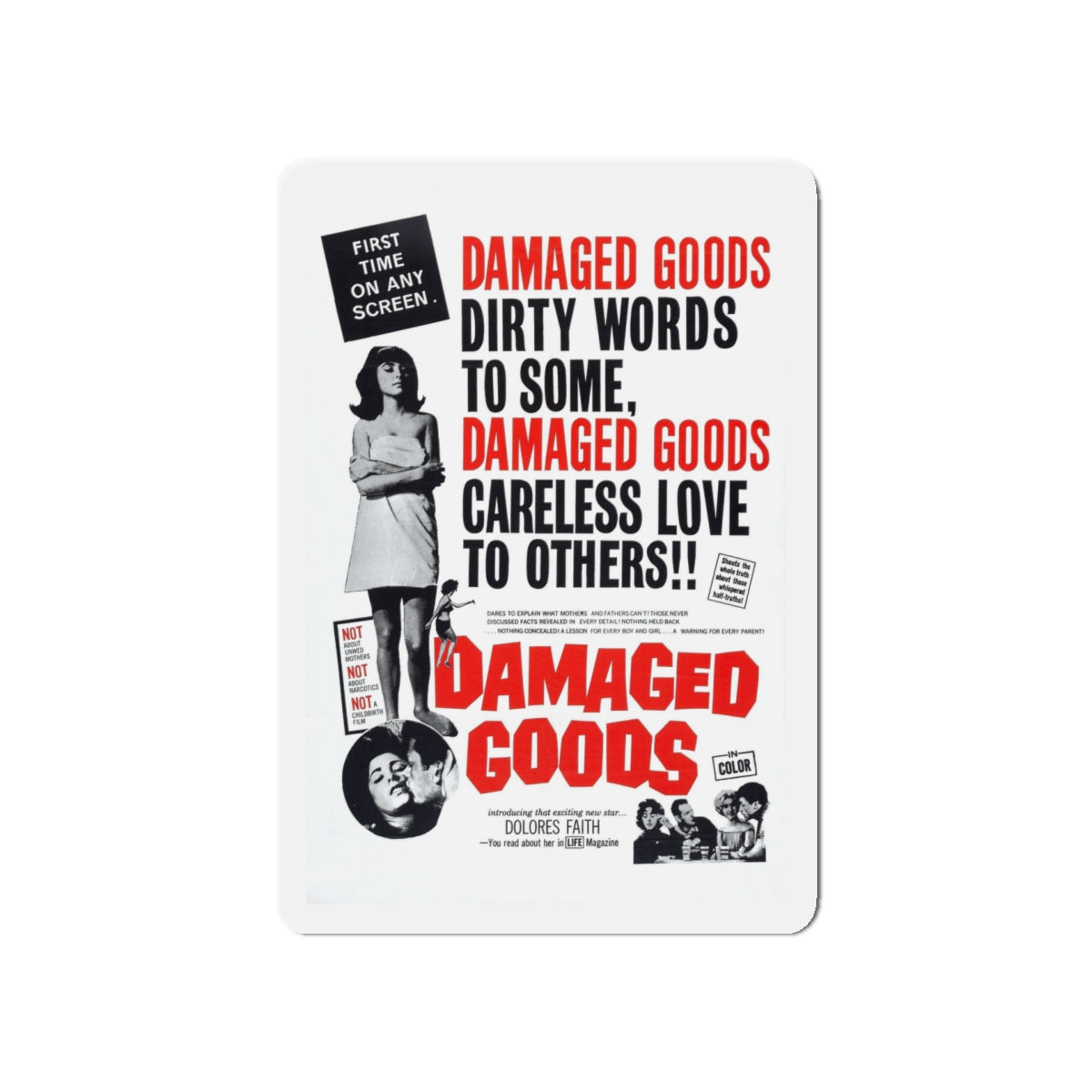 DAMAGED GOODS 1961 Movie Poster - Die-Cut Magnet-5" x 5"-The Sticker Space