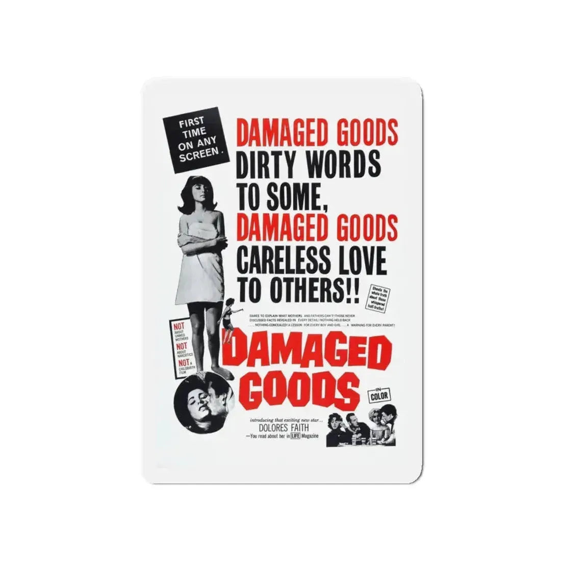 DAMAGED GOODS 1961 Movie Poster - Refrigerator Magnet 4 Inch - The Sticker Space