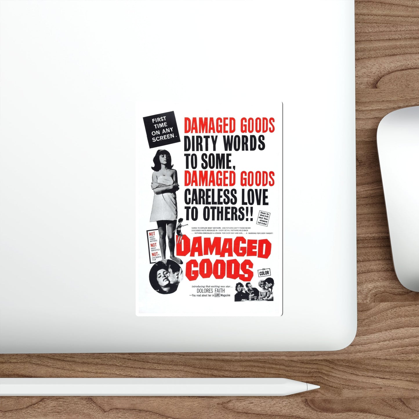 DAMAGED GOODS 1961 Movie Poster STICKER Vinyl Die-Cut Decal-The Sticker Space