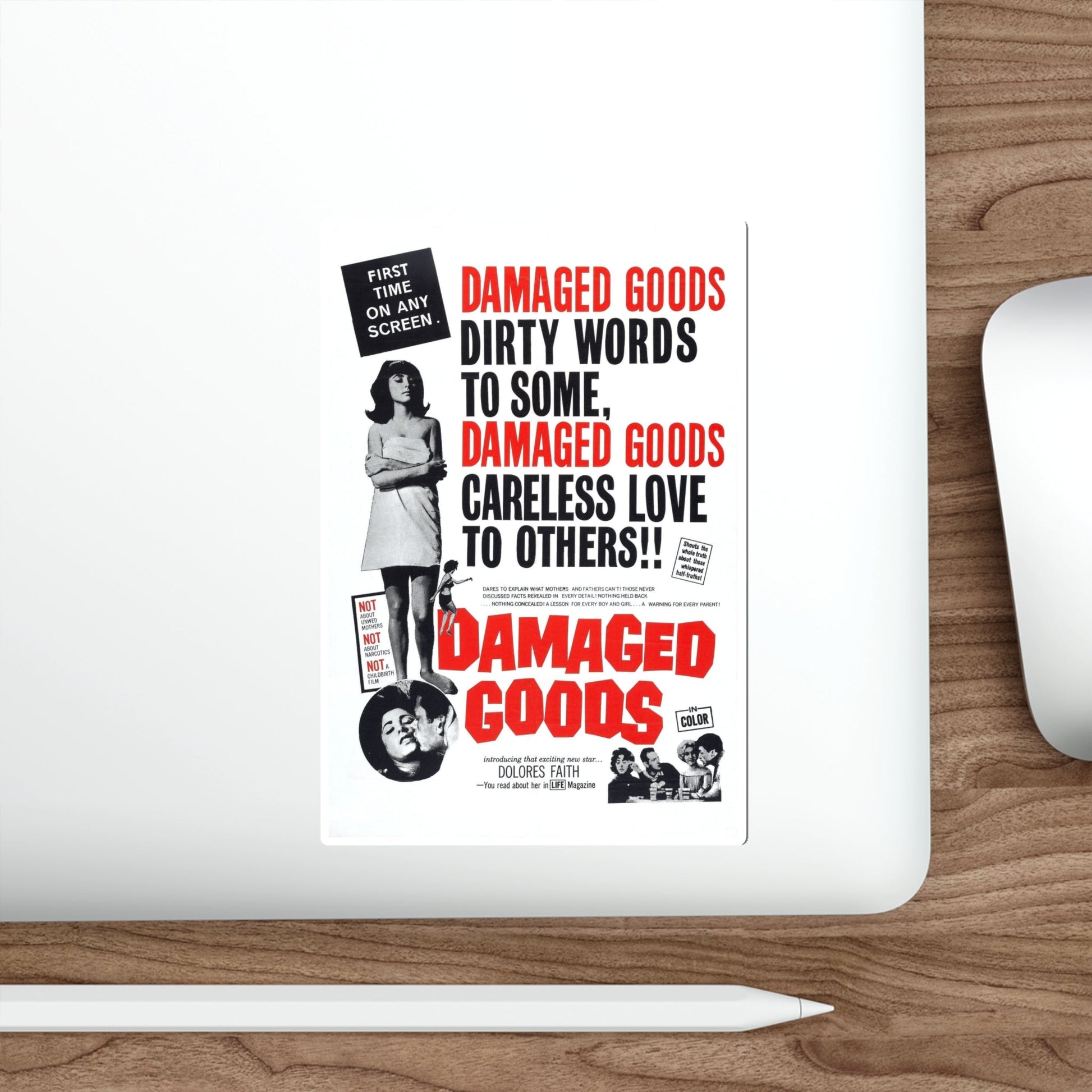 DAMAGED GOODS 1961 Movie Poster STICKER Vinyl Die-Cut Decal-The Sticker Space