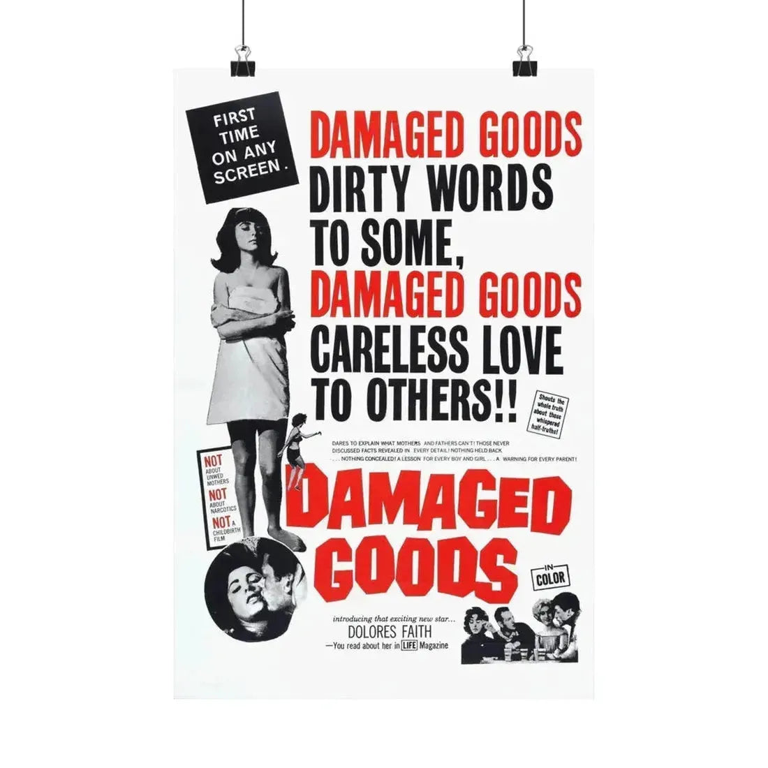DAMAGED GOODS 1961 - Paper Movie Poster 12″ x 18″ Matte - The Sticker Space
