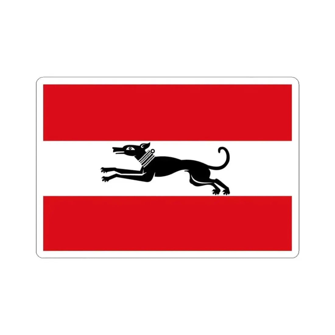 Damme vlag (Belgium) STICKER Vinyl Kiss-Cut Decal 3 Inch White - The Sticker Space