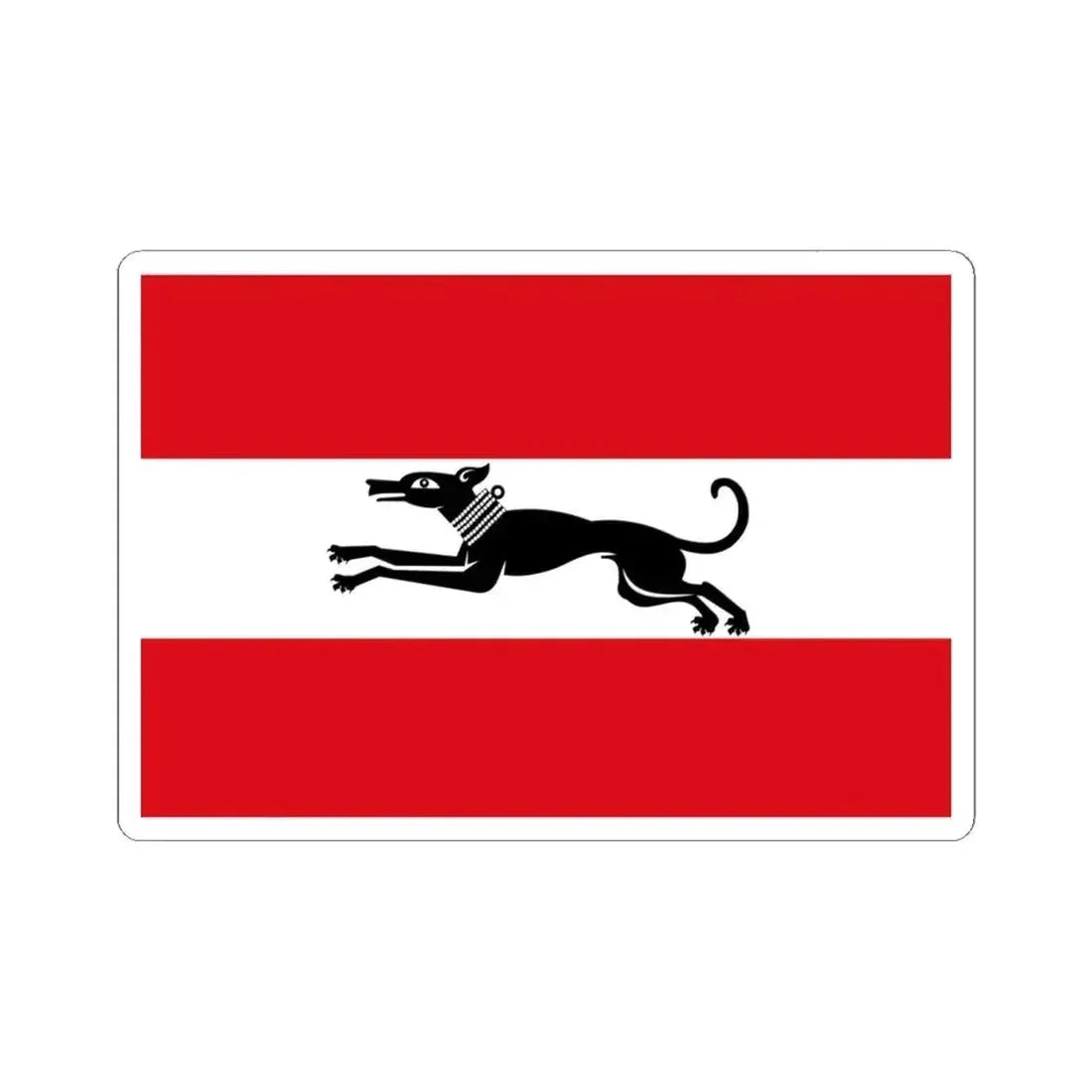 Damme vlag (Belgium) STICKER Vinyl Kiss-Cut Decal 4 Inch White - The Sticker Space