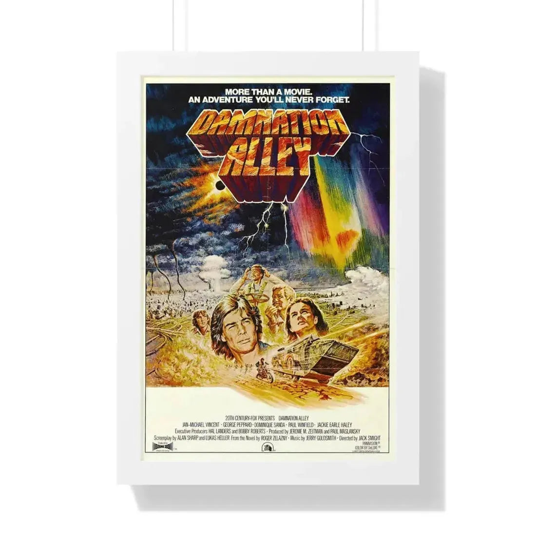 DAMNATION ALLEY 1977 - Framed Movie Poster 16″ x 24″ White - The Sticker Space