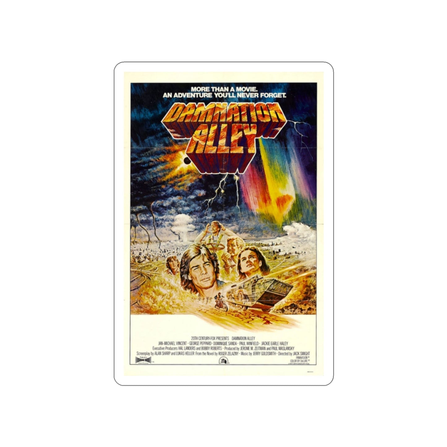 DAMNATION ALLEY 1977 Movie Poster STICKER Vinyl Die-Cut Decal-2 Inch-The Sticker Space