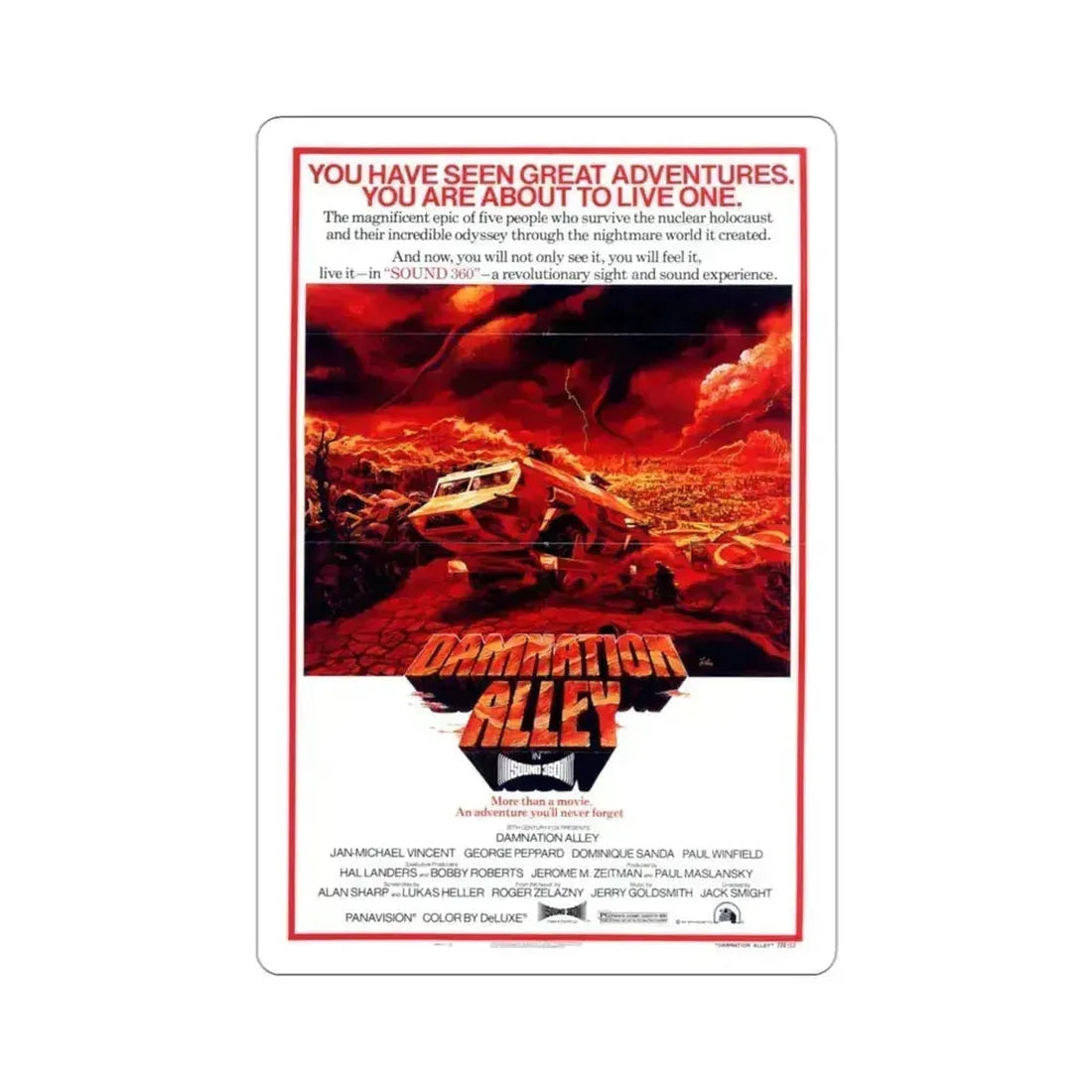 Damnation Alley 1977 Movie Poster STICKER Vinyl Die-Cut Decal 3 Inch - The Sticker Space
