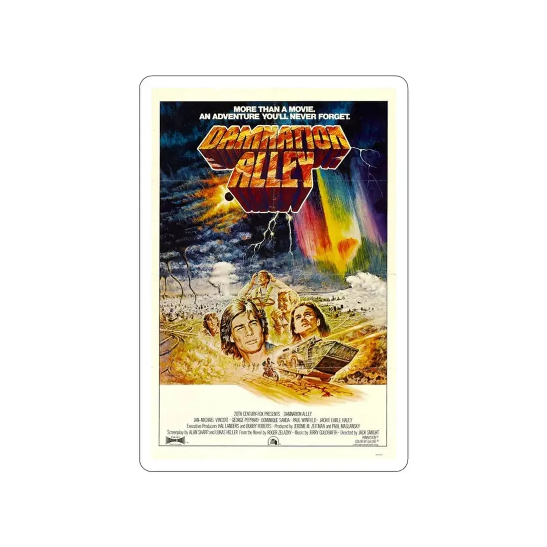 DAMNATION ALLEY 1977 Movie Poster STICKER Vinyl Die-Cut Decal 3 Inch - The Sticker Space