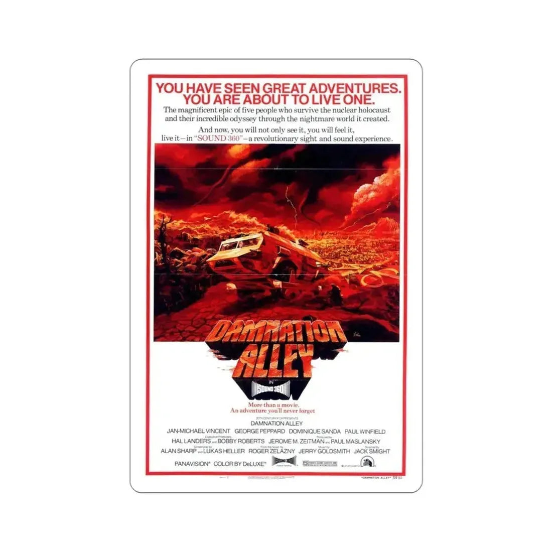Damnation Alley 1977 Movie Poster STICKER Vinyl Die-Cut Decal - The Sticker Space