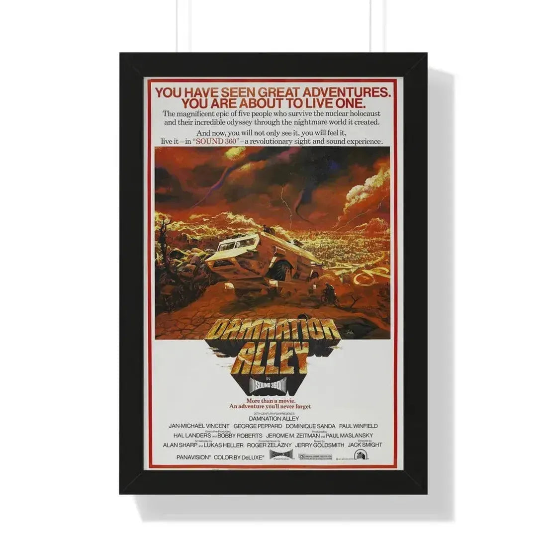 DAMNATION ALLEY (2) 1977 - Framed Movie Poster 16″ x 24″ Black - The Sticker Space