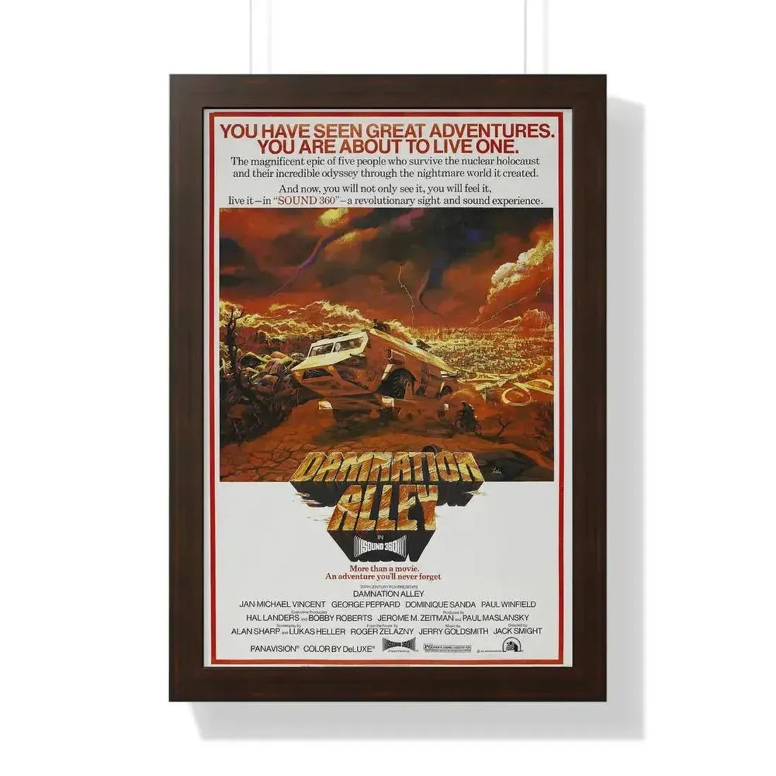 DAMNATION ALLEY (2) 1977 - Framed Movie Poster 16″ x 24″ Walnut - The Sticker Space