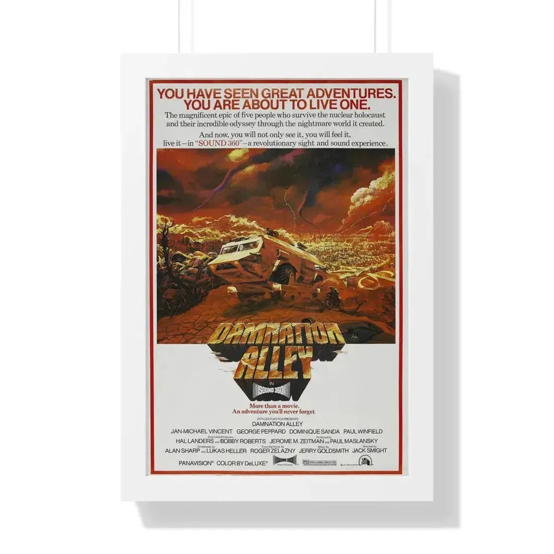 DAMNATION ALLEY (2) 1977 - Framed Movie Poster 16″ x 24″ White - The Sticker Space
