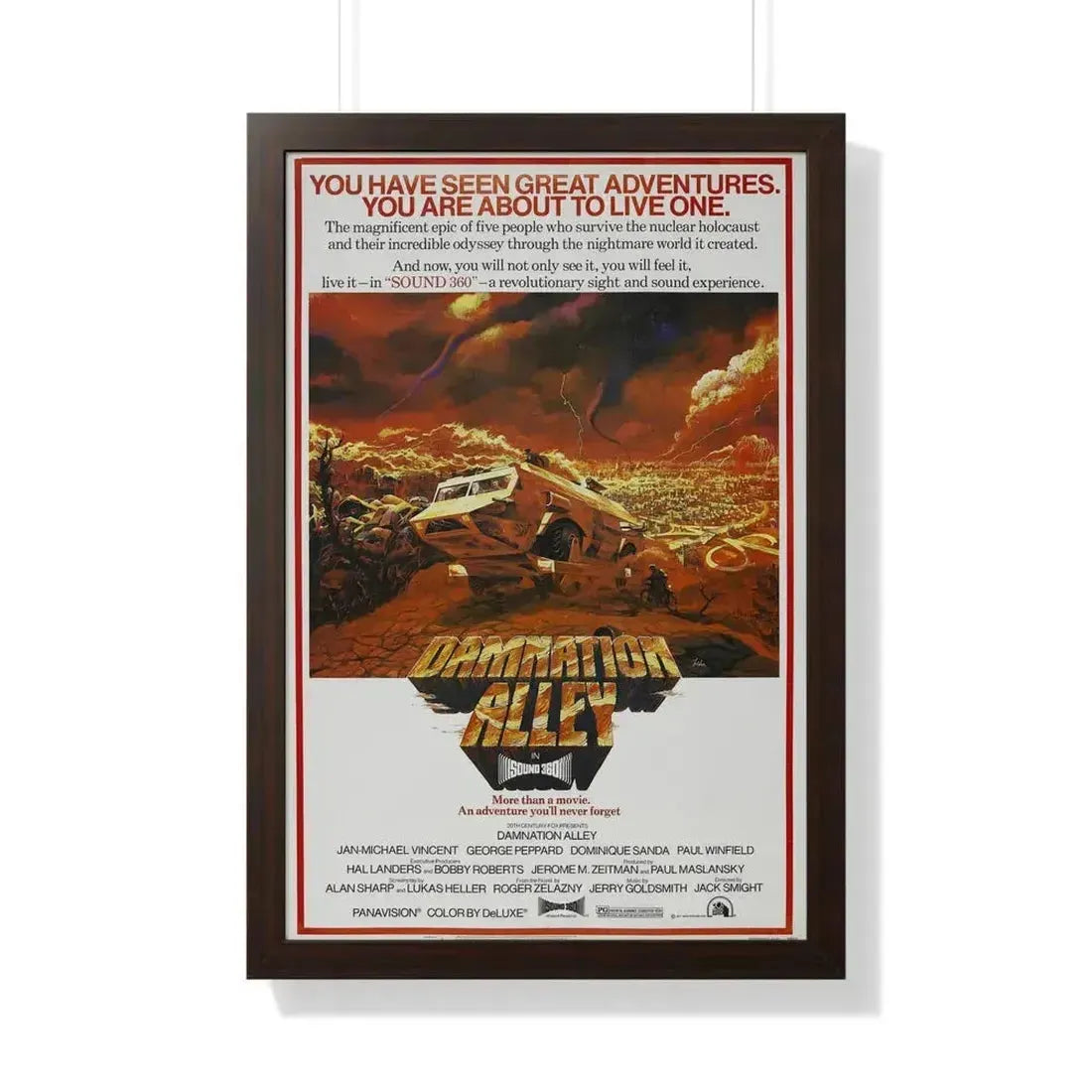 DAMNATION ALLEY (2) 1977 - Framed Movie Poster 20" x 30" Walnut - The Sticker Space