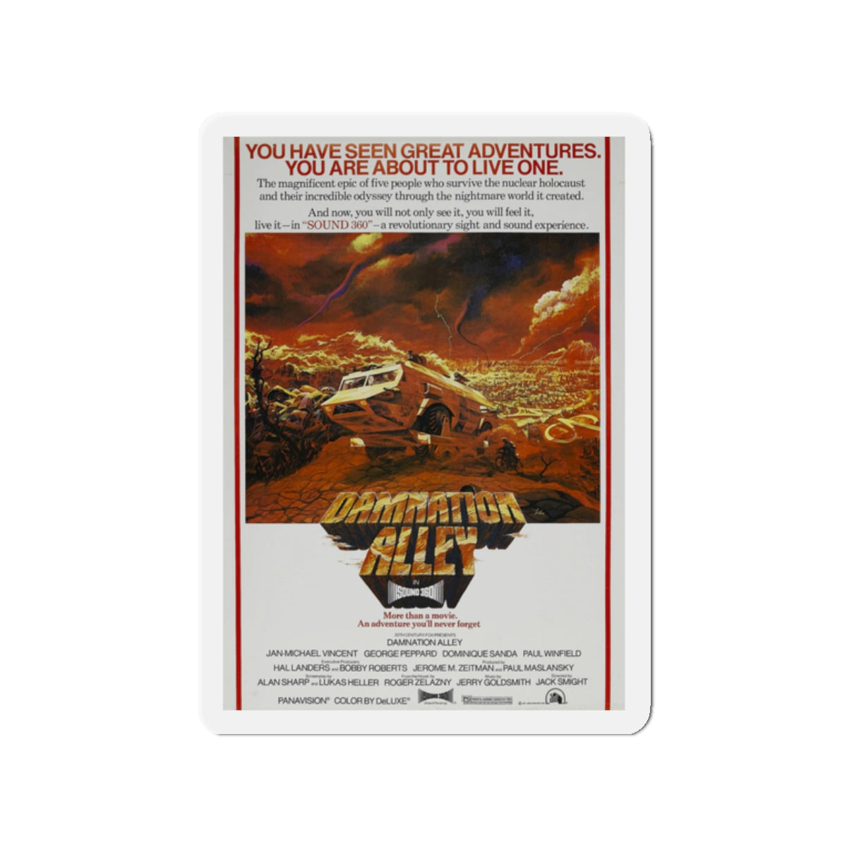 DAMNATION ALLEY (2) 1977 Movie Poster - Die-Cut Magnet-2" x 2"-The Sticker Space