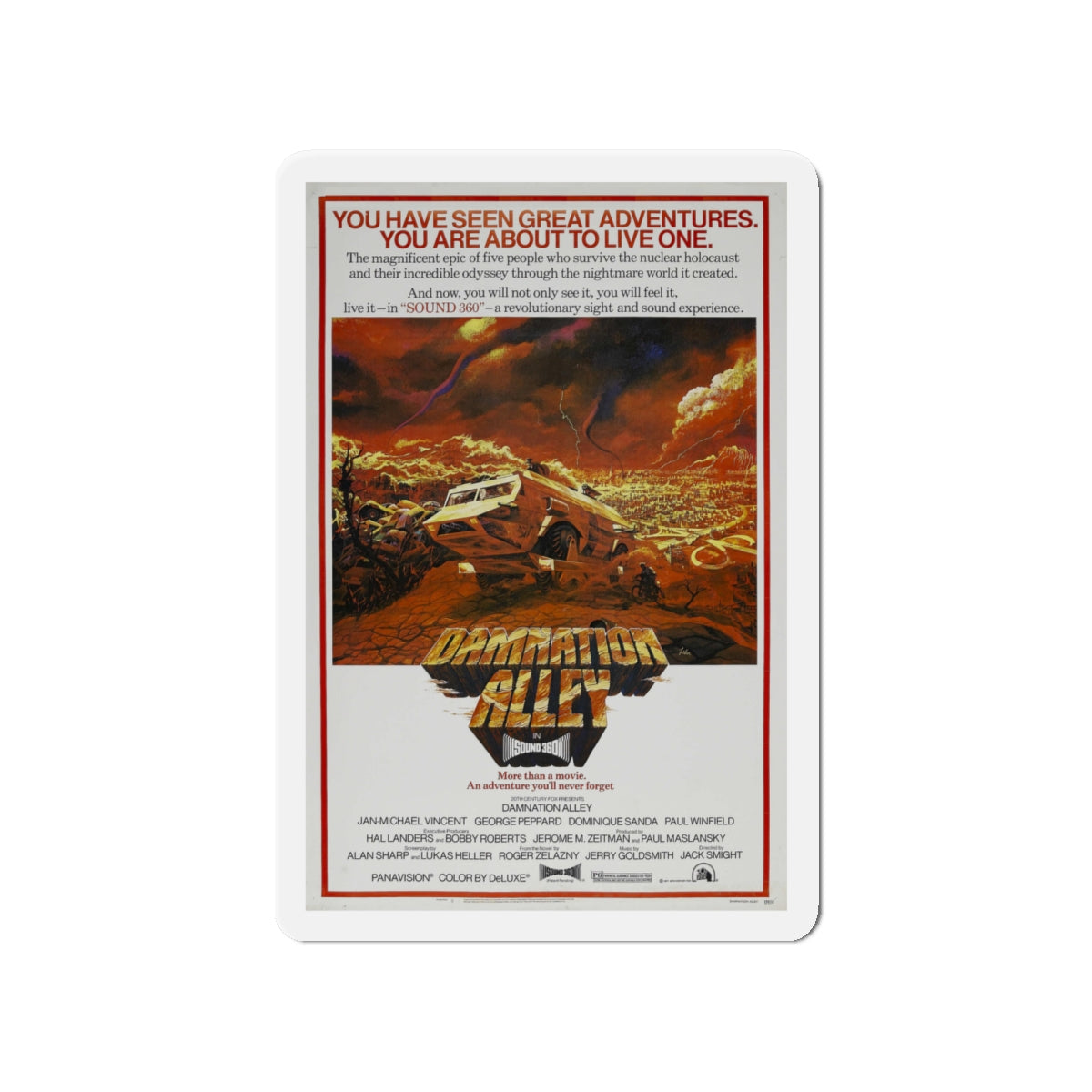 DAMNATION ALLEY (2) 1977 Movie Poster - Die-Cut Magnet-4" x 4"-The Sticker Space