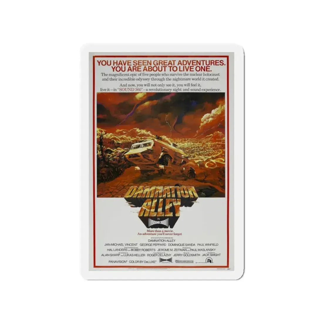 DAMNATION ALLEY (2) 1977 Movie Poster - Refrigerator Magnet 3 Inch - The Sticker Space