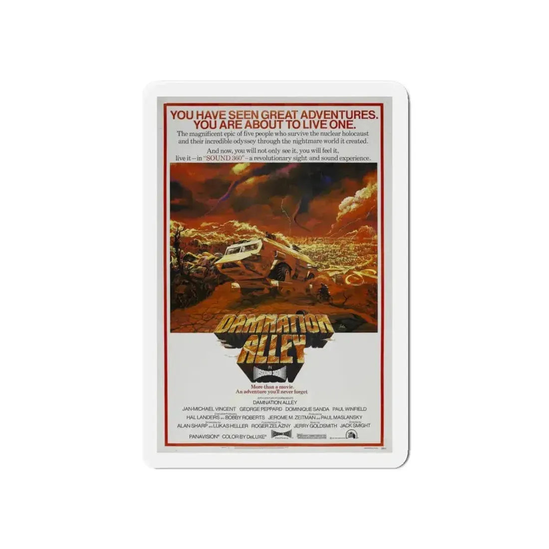 DAMNATION ALLEY (2) 1977 Movie Poster - Refrigerator Magnet 6 Inch - The Sticker Space