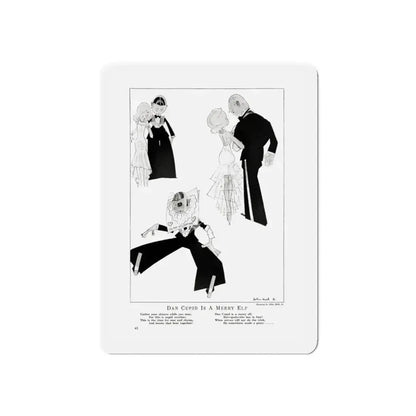 Dan Cupid Is A Merry Elf, Smart Set Magazine, February 1930 (Magazine Illustration) Refrigerator Magnet 6 Inch - The Sticker Space