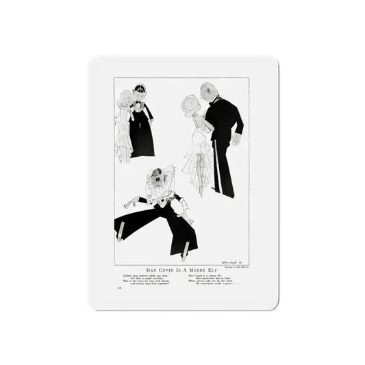 Dan Cupid Is A Merry Elf, Smart Set Magazine, February 1930 (Magazine Illustration) Refrigerator Magnet 6 Inch - The Sticker Space