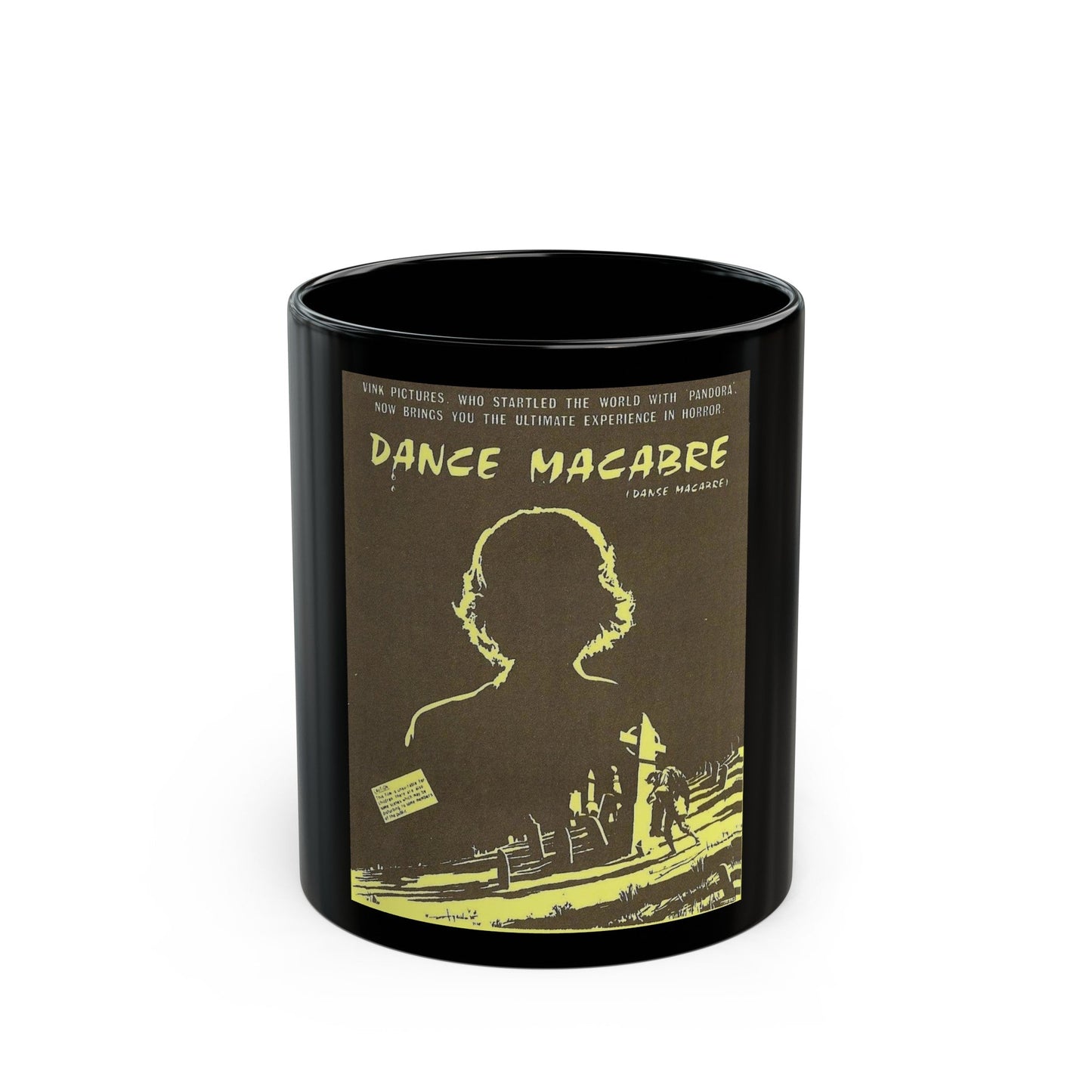 DANCE MACABRE 1986 Movie Poster - Black Coffee Mug-11oz-The Sticker Space