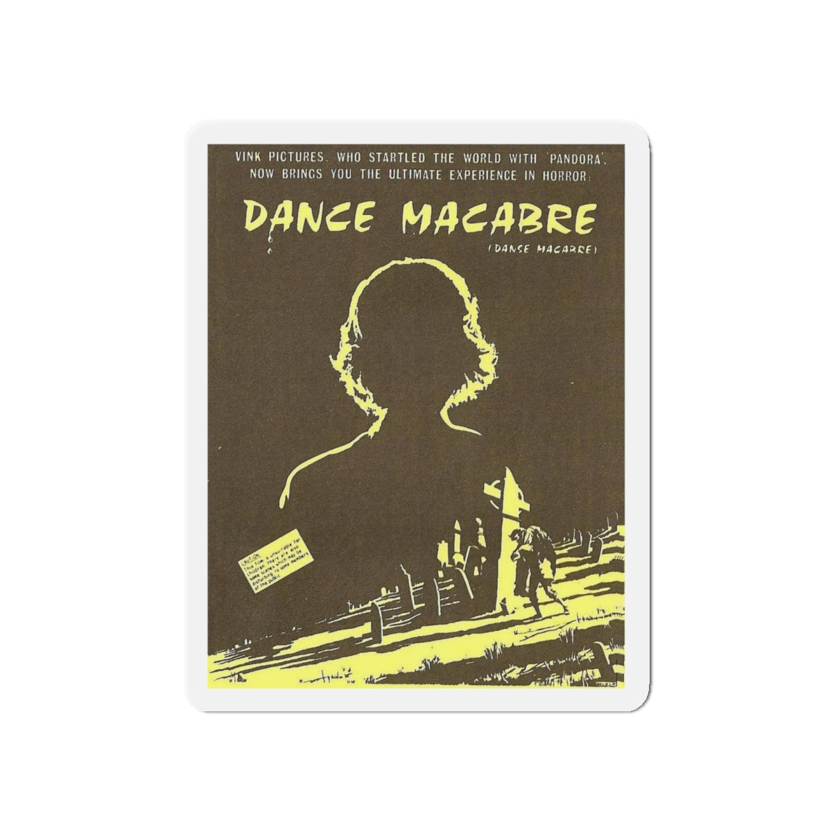 DANCE MACABRE 1986 Movie Poster - Die-Cut Magnet-5" x 5"-The Sticker Space