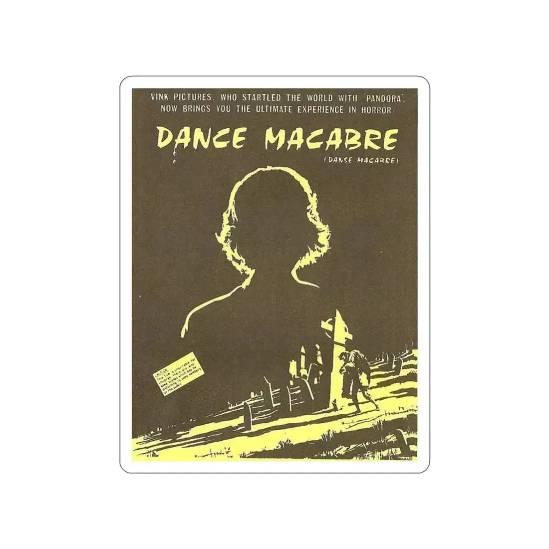 DANCE MACABRE 1986 Movie Poster STICKER Vinyl Die-Cut Decal 3 Inch - The Sticker Space