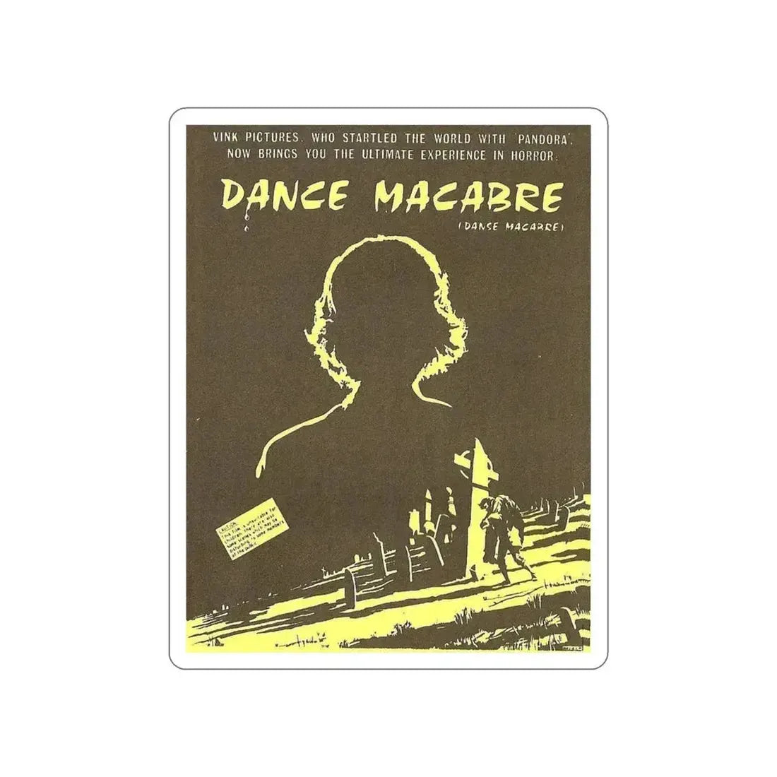 DANCE MACABRE 1986 Movie Poster STICKER Vinyl Die-Cut Decal 5 Inch - The Sticker Space