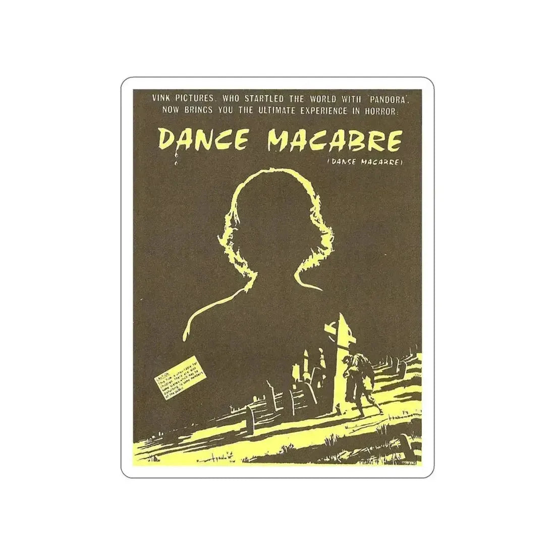 DANCE MACABRE 1986 Movie Poster STICKER Vinyl Die-Cut Decal 6 Inch - The Sticker Space