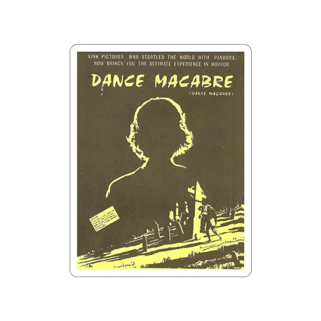 DANCE MACABRE 1986 Movie Poster STICKER Vinyl Die-Cut Decal - The Sticker Space