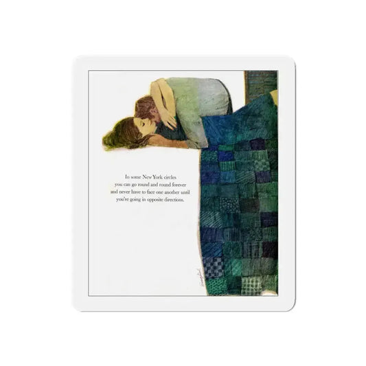 Dance of the Divorced, The Saturday Evening Post, May 23, 1964 (Magazine Illustration) Refrigerator Magnet 6 Inch - The Sticker Space