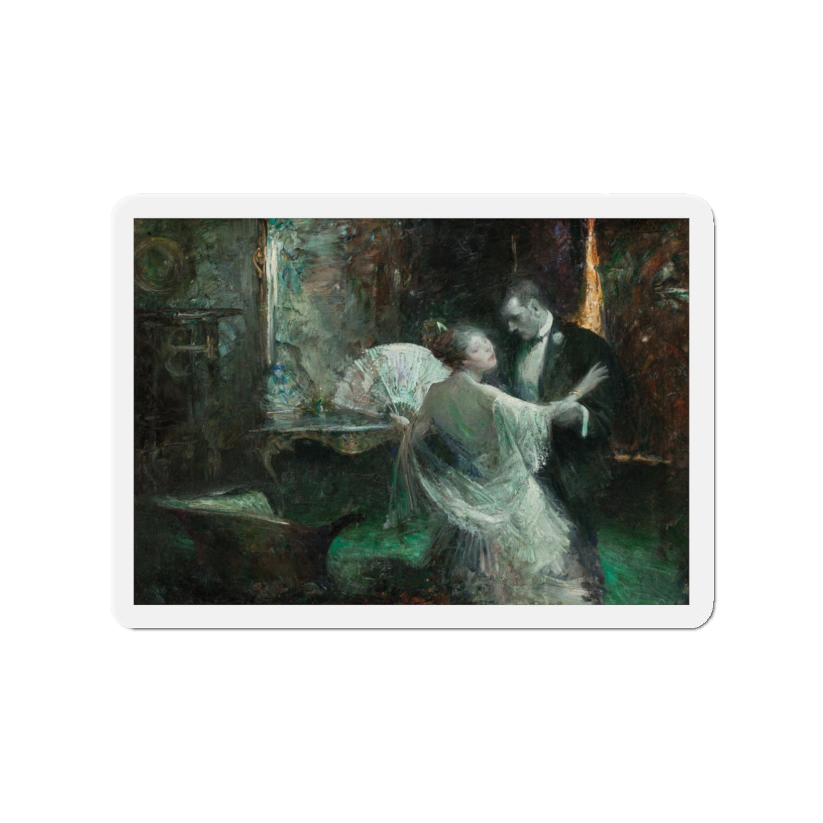 Dancers, 1921 (Magazine Illustration) Refrigerator Magnet-3" x 3"-The Sticker Space