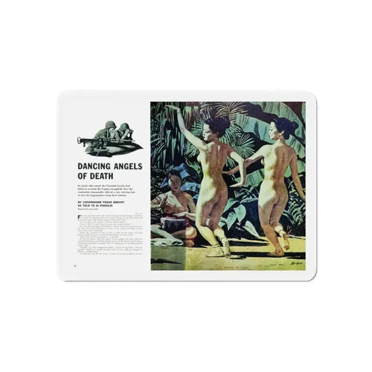 Dancing Angels of Death, True magazine, September 1955 (Magazine Illustration) Refrigerator Magnet 6 Inch - The Sticker Space